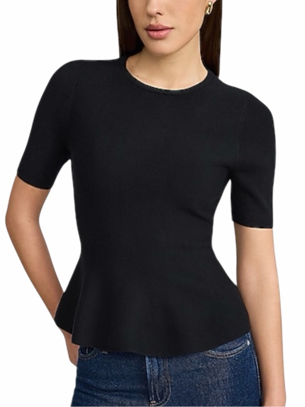 Express Airy Soft Crew Neck Short Sleeve
Peplum Sweater
